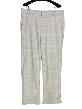 Under Armour Golf Pants Men's 38x32 White Plaid Flat-Front Performance Chinos
